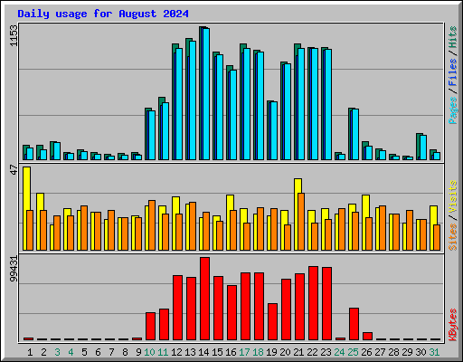 Daily usage for August 2024