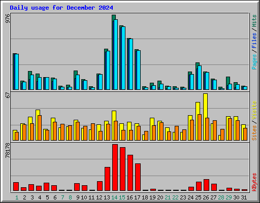Daily usage for December 2024