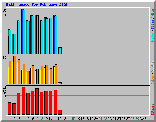 Daily usage for February 2026